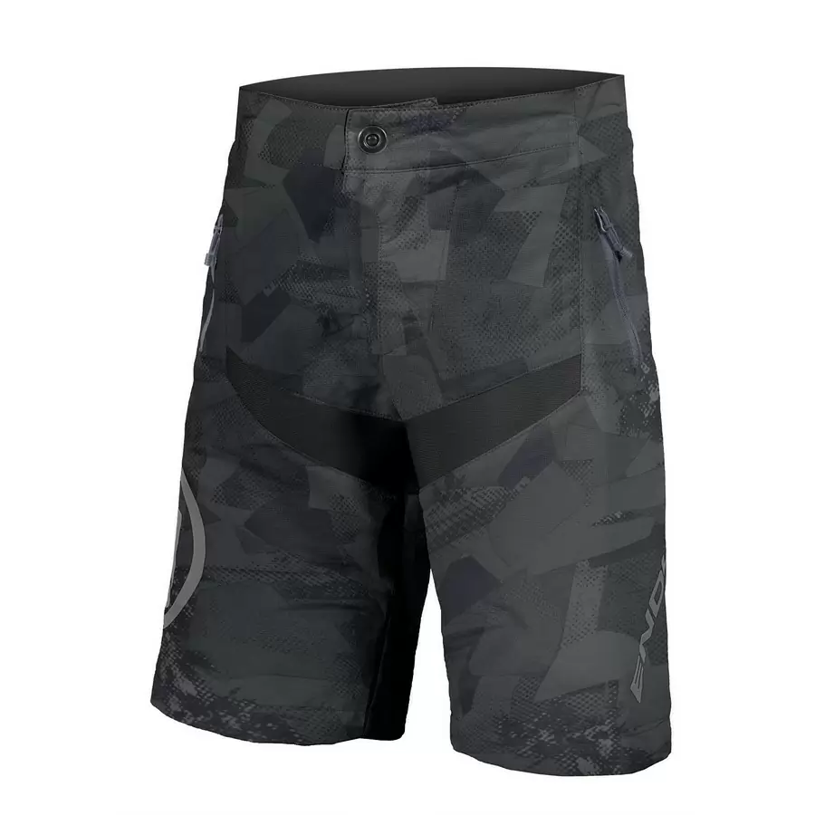 MT500JR Baggy Mtb Shorts with Liner Kid Black Camo Size S (7-8 years) - image