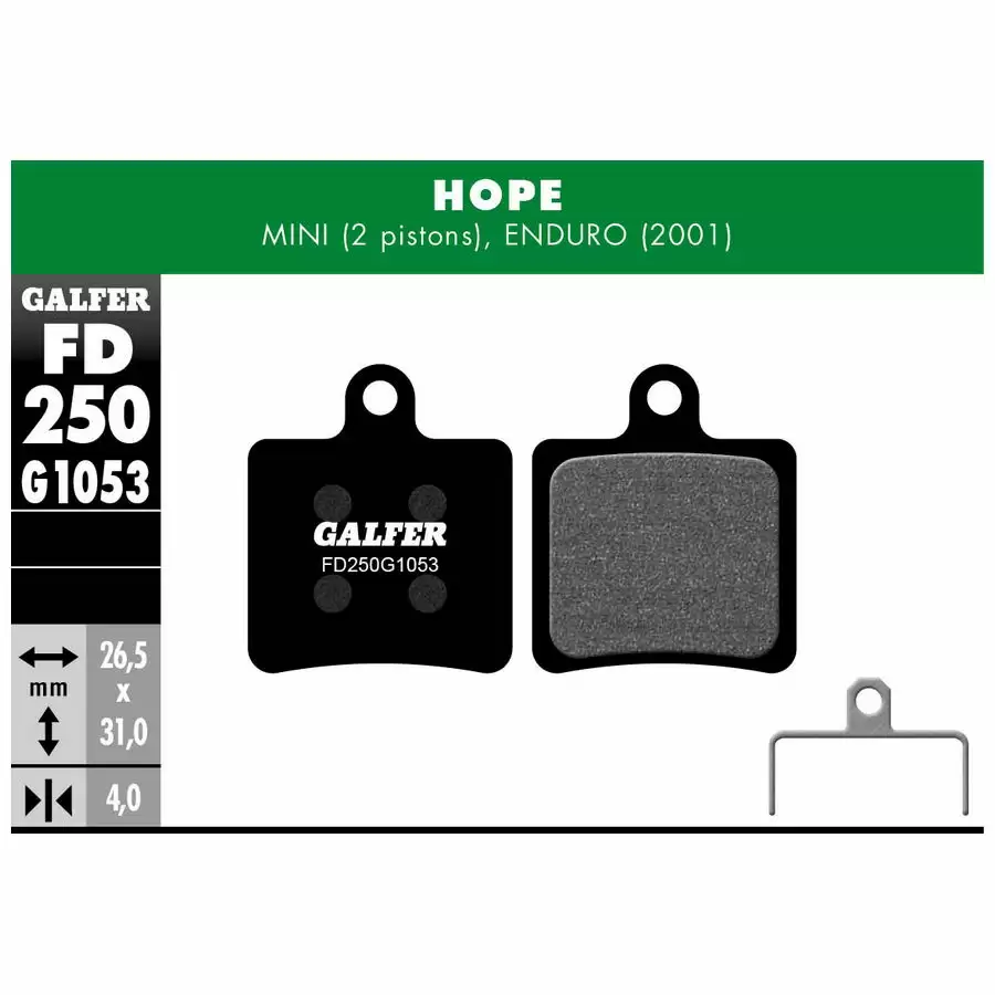 Black Compound Standard Pads For Hope Mini - Enduro - image