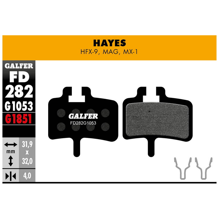 Schwarze Compound-Standard-Pads für Hayes Mag - Hfx - Mx1
