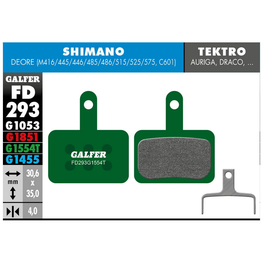 Almofadas Green Compound Pro para Shimano Deore