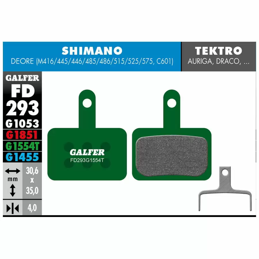 Green Compound Pro Pads For Shimano Deore - image