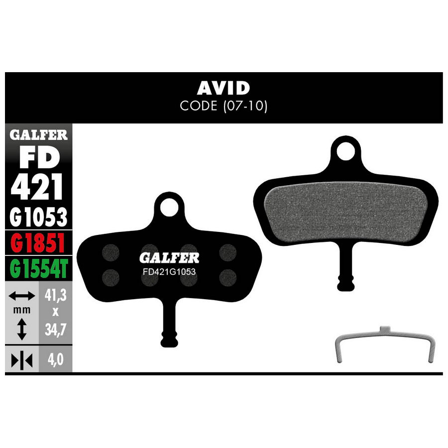 Almofadas padrão compostas pretas para código Avid de 2007 a 2010