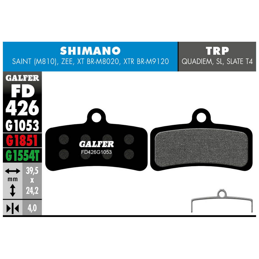 Plaquettes Standard Composées Noires Pour Shimano Saint Zee