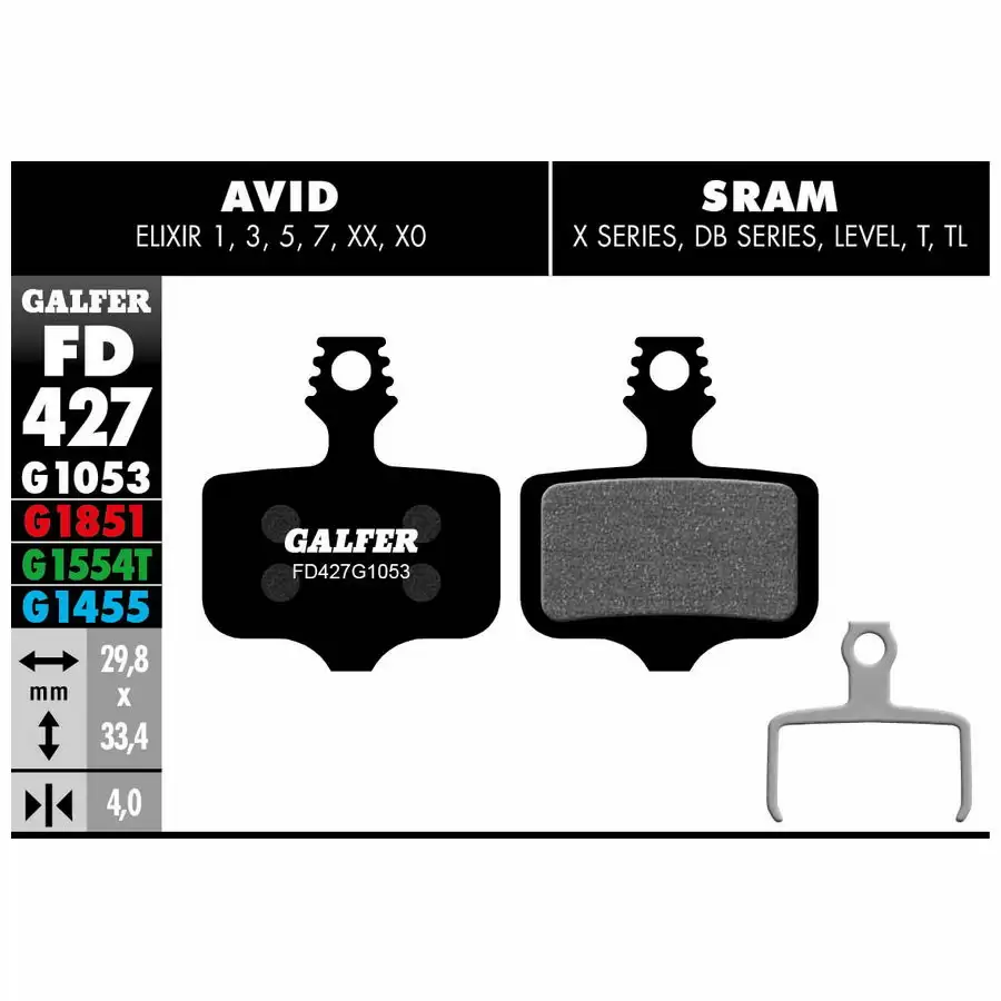 Black Compound Standard Pads For Elixir / XX / X0 / DB - Level / T / TL / TLM / Ultimate - Sram Road - image