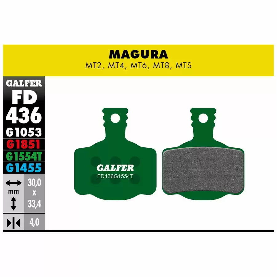 Green compound Pro pads for Magura MT2 - MT4 - MT6 - MT8 - image