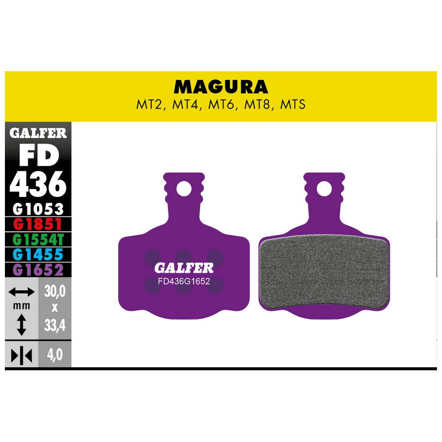 Purple e-bike compound pads for Magura MT2 - MT4 - MT6 - MT8