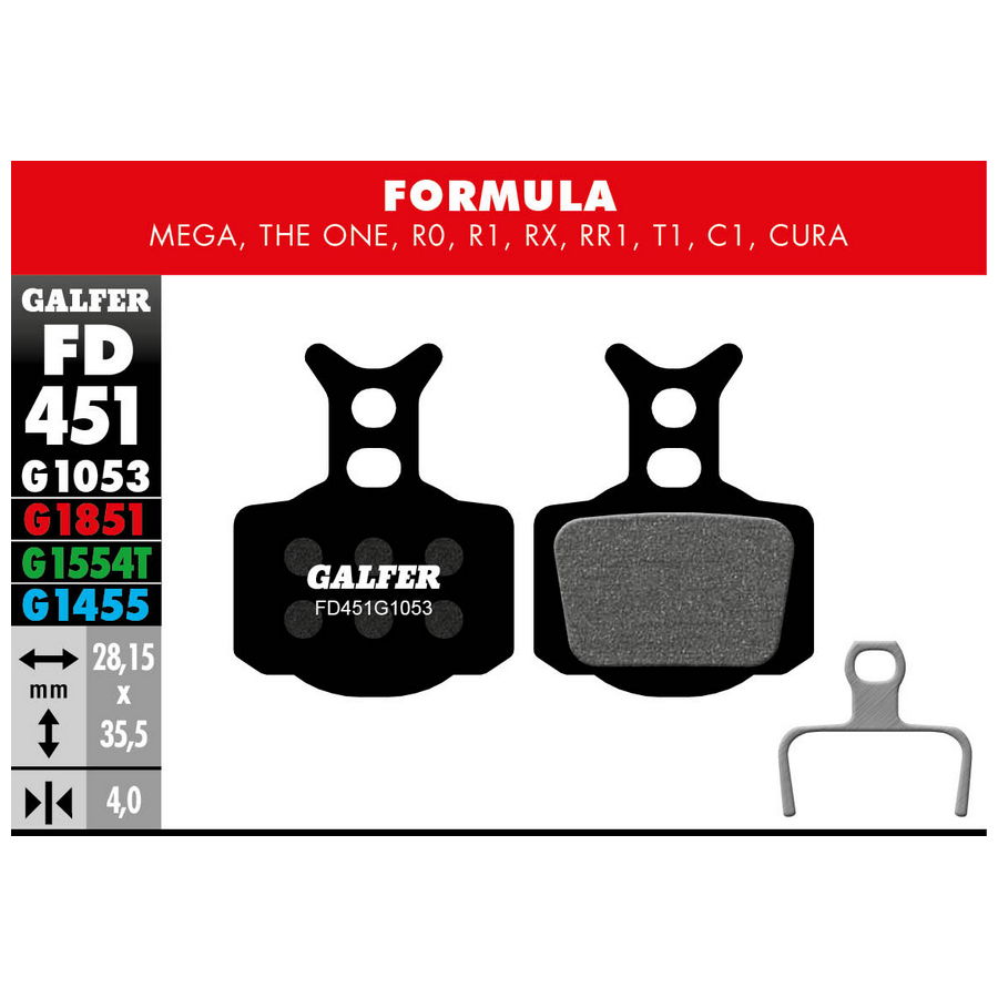 Pastillas de compuesto negras estándar para Formula R - Mega - The one - r1 - RX - Cura
