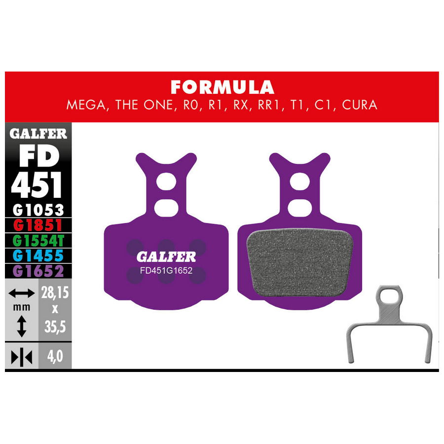 Purple e-bike compound pads Formula R - Mega - The one - r1 - RX - Cura