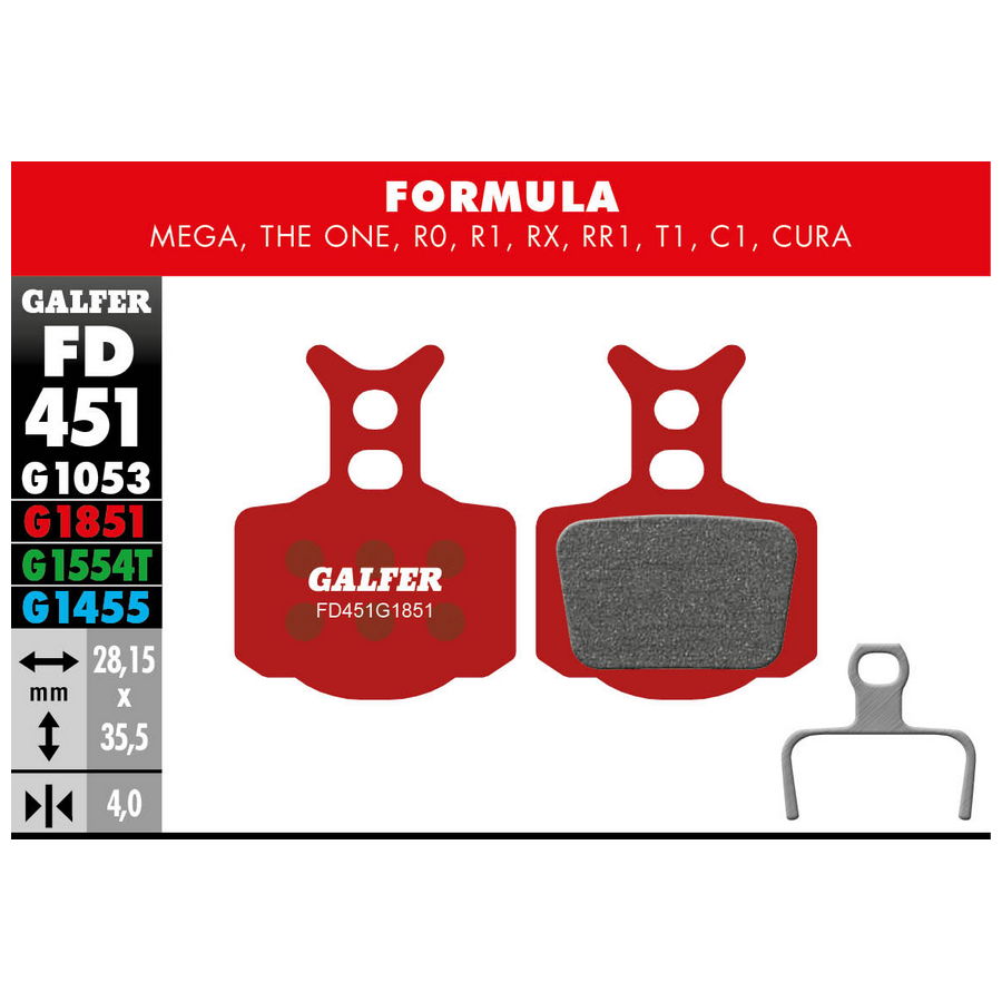 Almofadas avançadas de composto vermelho para Fórmula R - Mega - The One