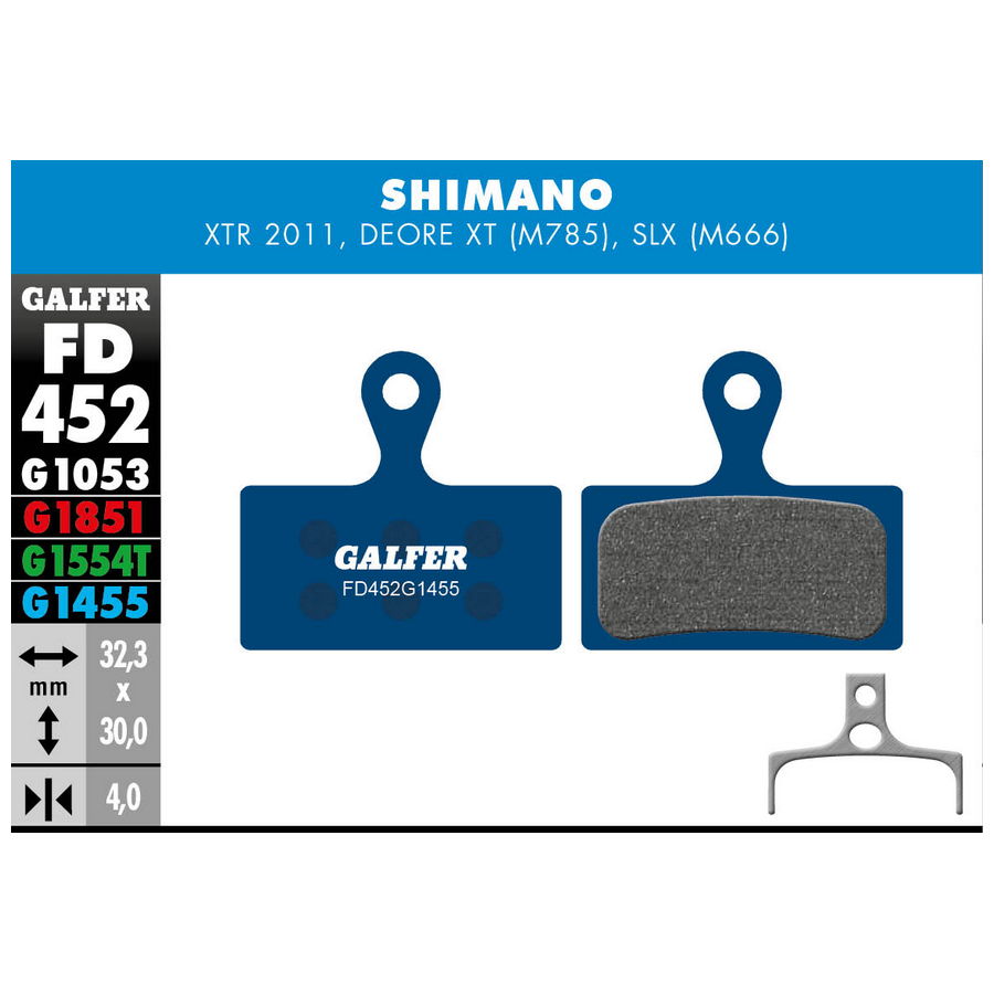 Almofadas compostas azuis para Shimano Xtr - Slx