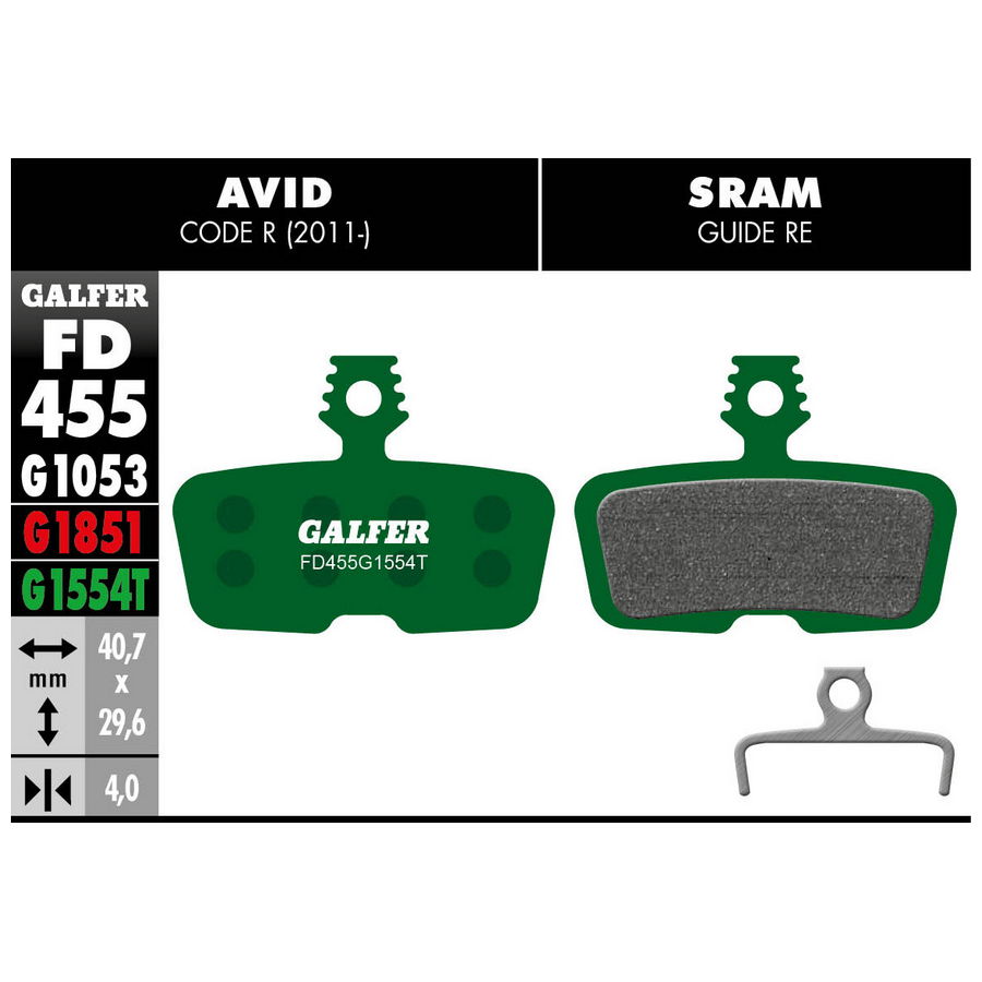 Green Compound Pro Pads For Sram Code R, RSC, Guide RE, DB8