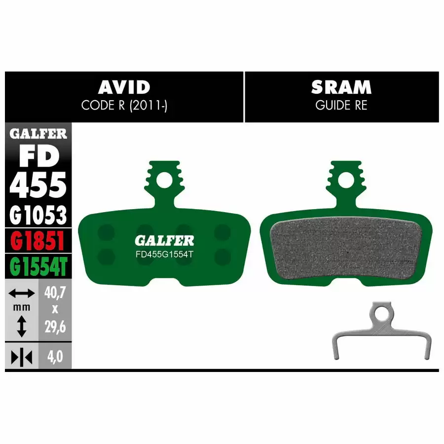 Green Compound Pro Pads For Sram Code R, RSC, Guide RE, DB8 - image
