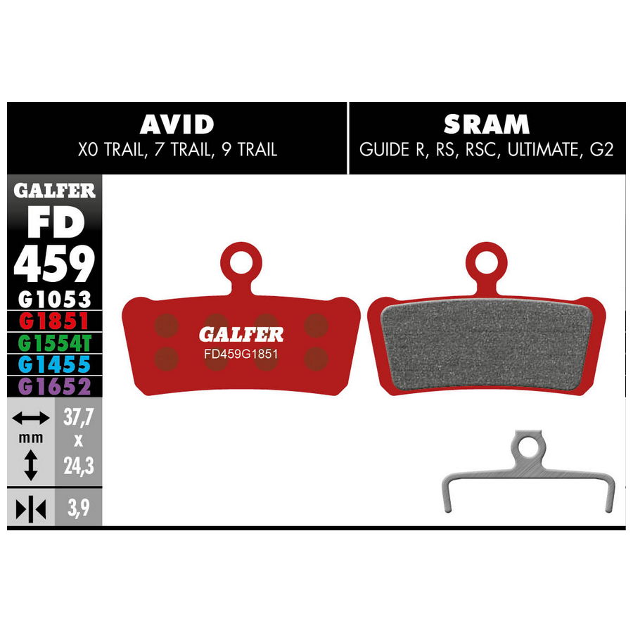 Red Compound Advanced Pads For Sram Guide / Avid Xo Trai
