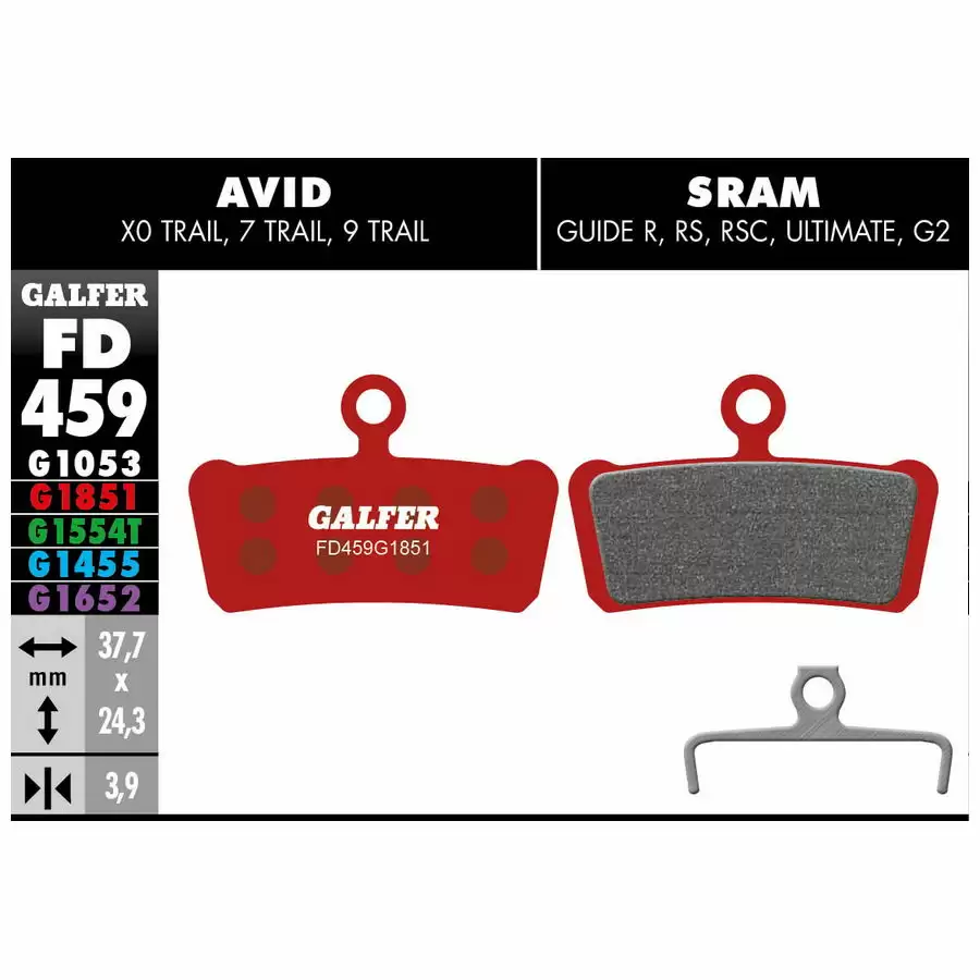 Red Compound Advanced Pads For Sram Guide / Avid Xo Trai - image