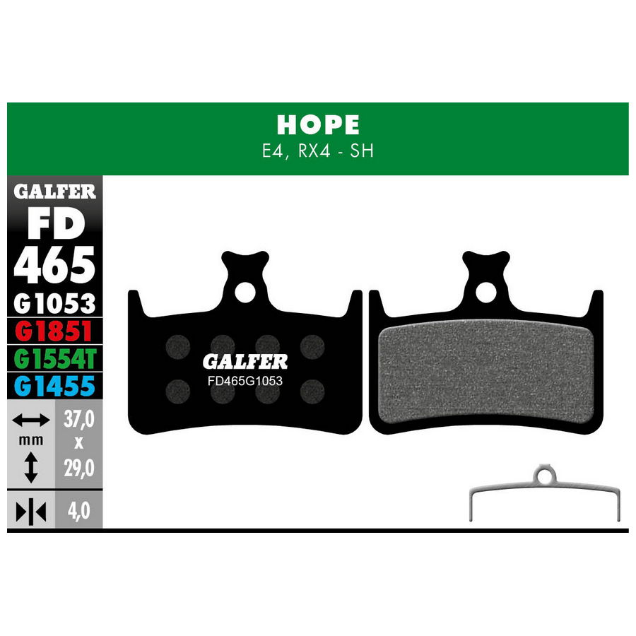 Black Compound Standard Pads For Hope E4