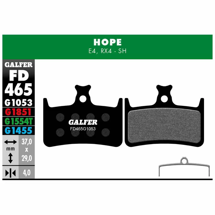 Black Compound Standard Pads For Hope E4 - image