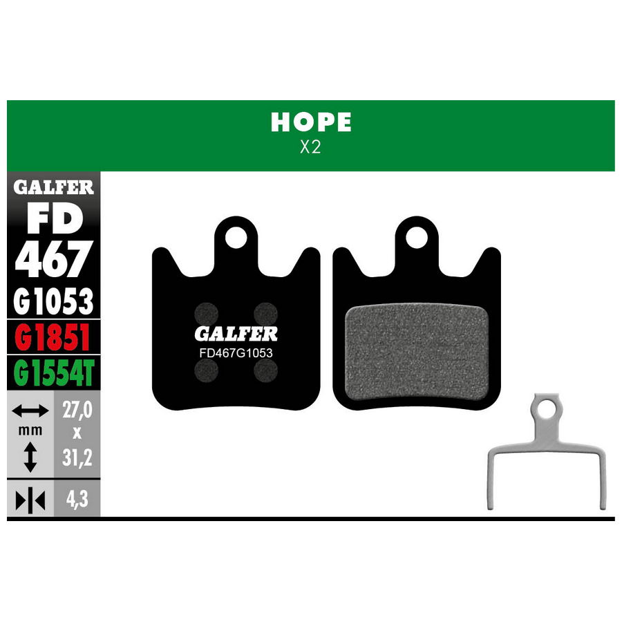 Black Compound Standard Pads For Hope X2