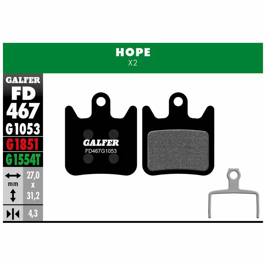 Coussinets standard composés noirs pour Hope X2 - image