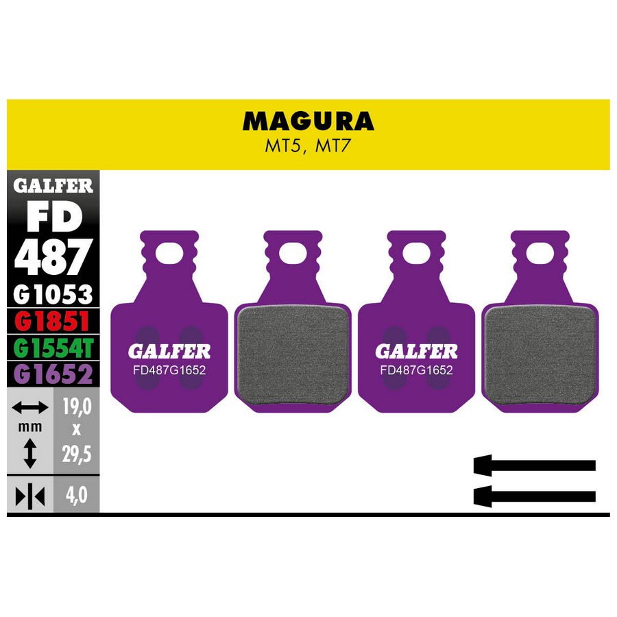 Plaquettes violettes pour vélo électrique Magura MT5 - MT7