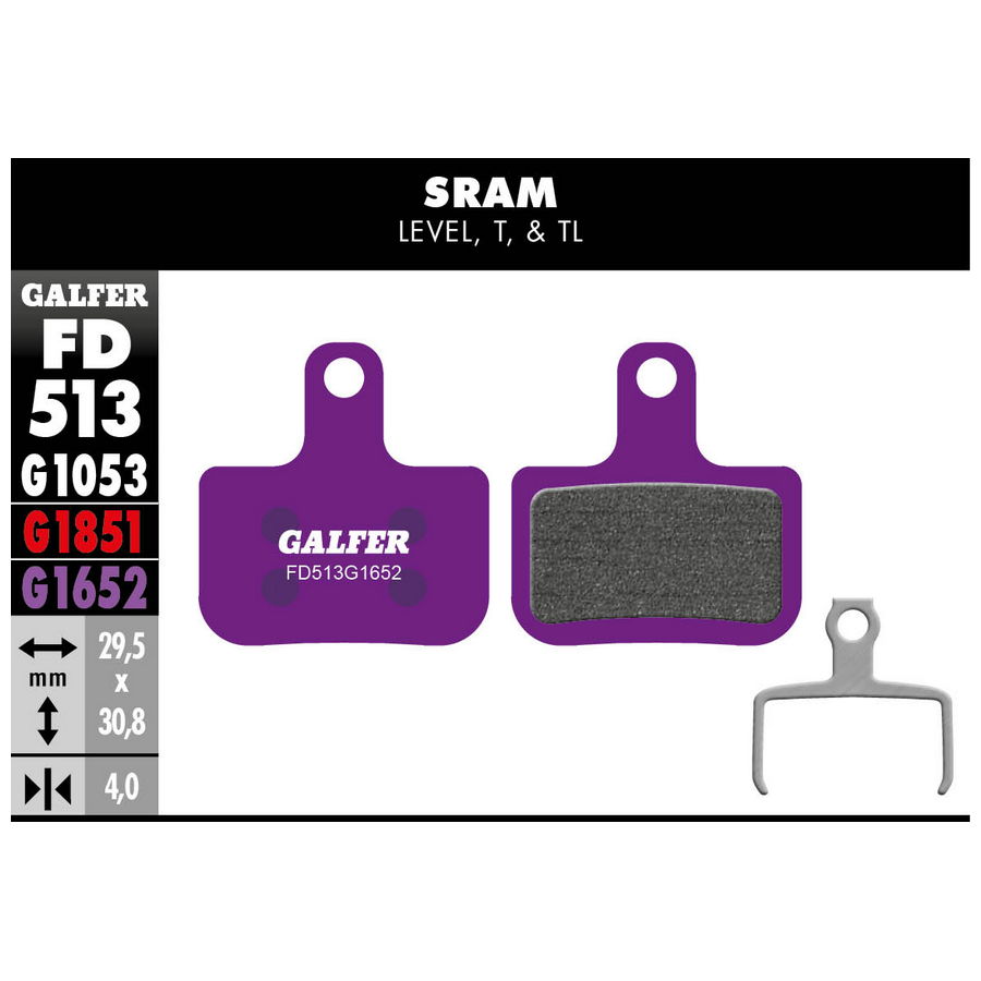 Purple e-bike compound pads for Sram Level, Level T e Level TL