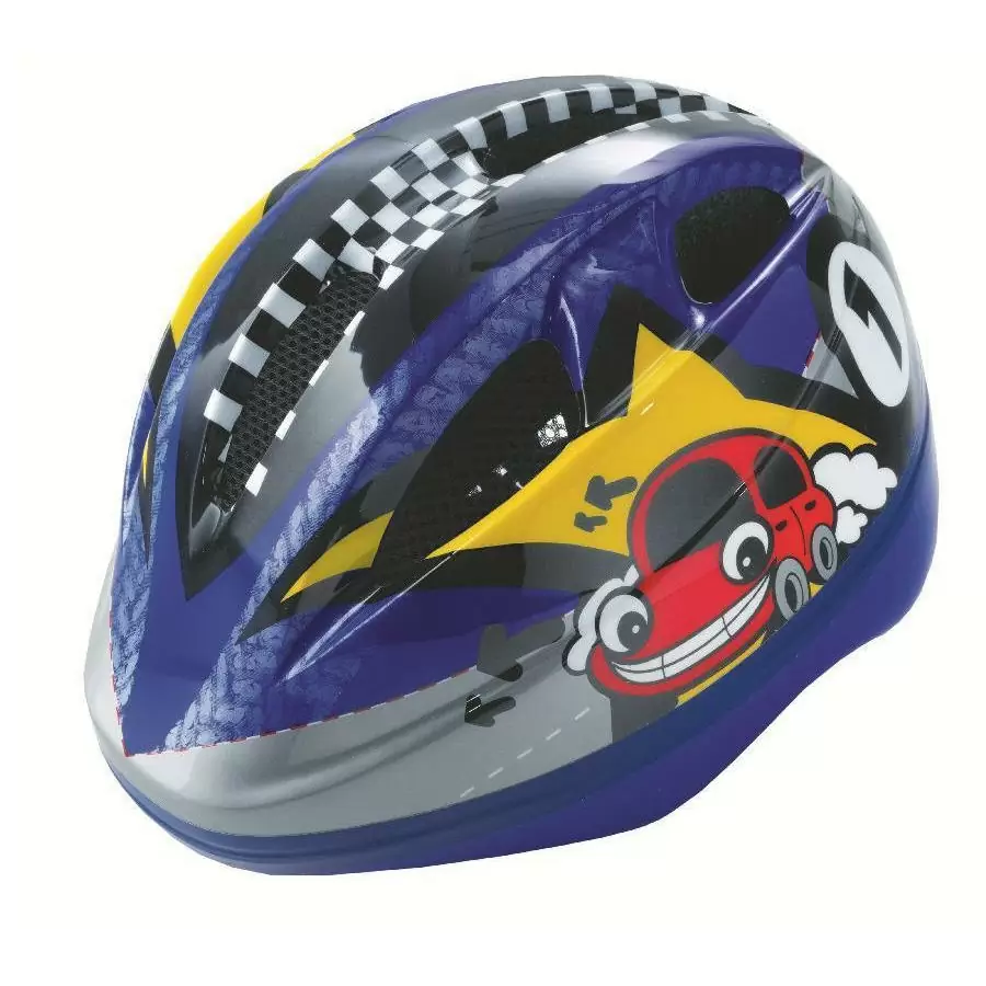 Helmet for kids size XS Car design blue - image