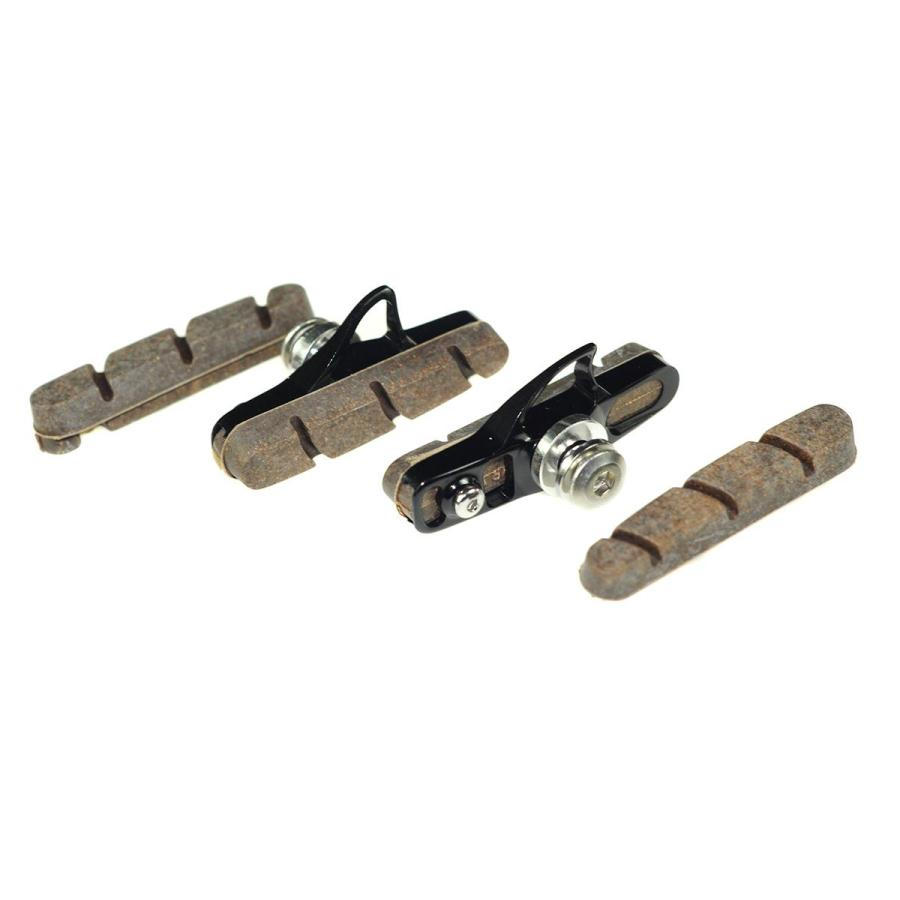 Pair cnc brake shoes with pads for carbon rims
