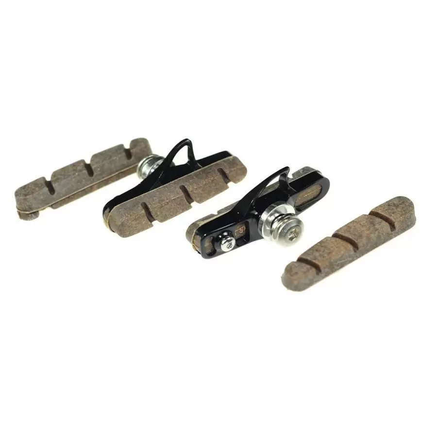 Pair cnc brake shoes with pads for carbon rims - image