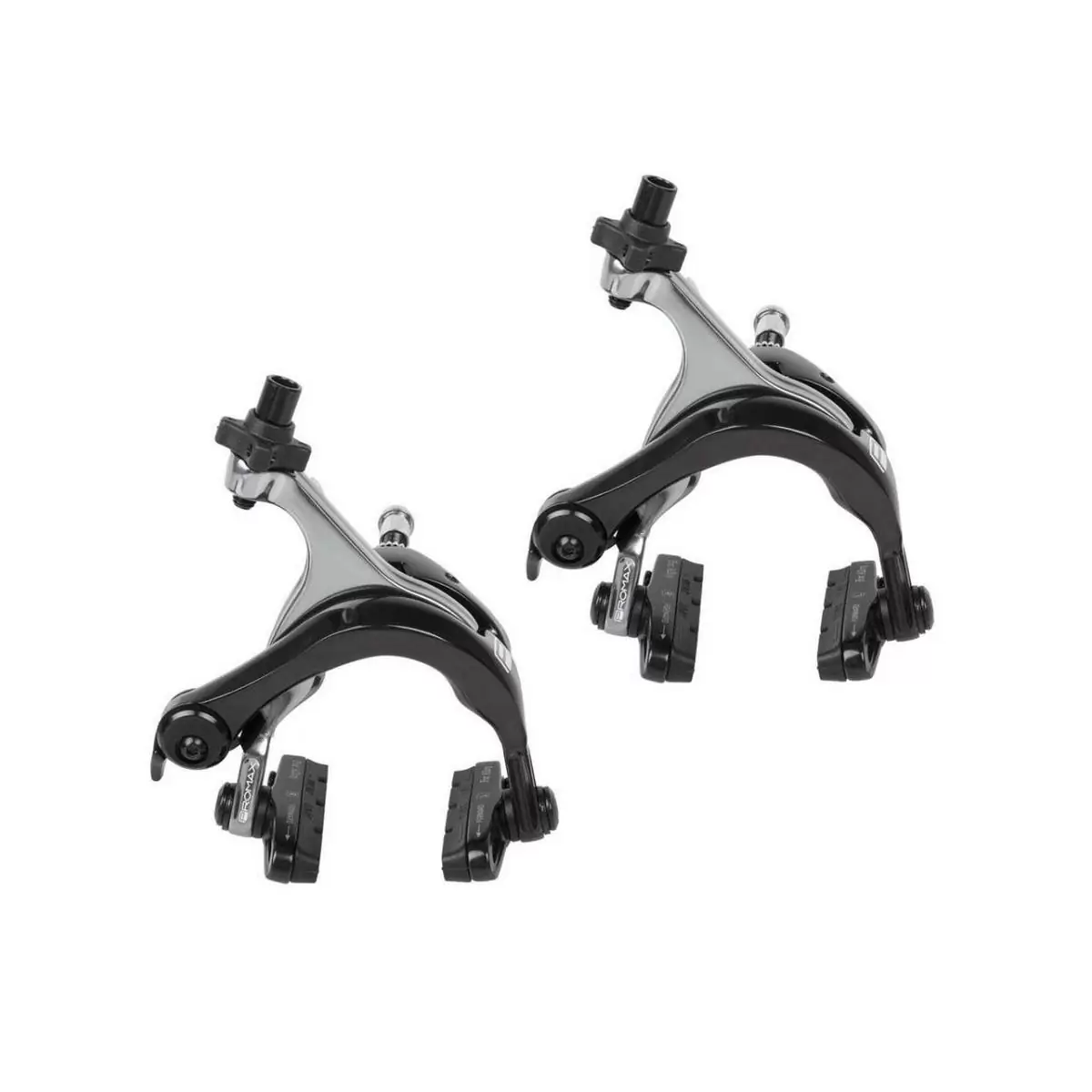 Pair brake calipers rb1 road race dual pivot aluminium black silver - image