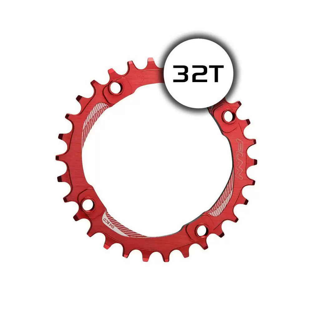 narrow wide chainring solo 32t bcd 104mm red - image