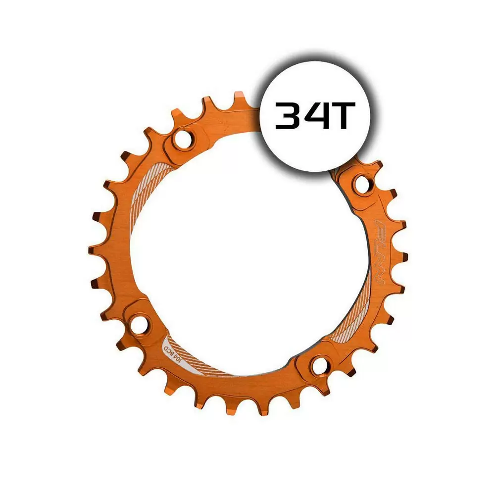 narrow wide chainring solo 34t bcd 104mm orange - image