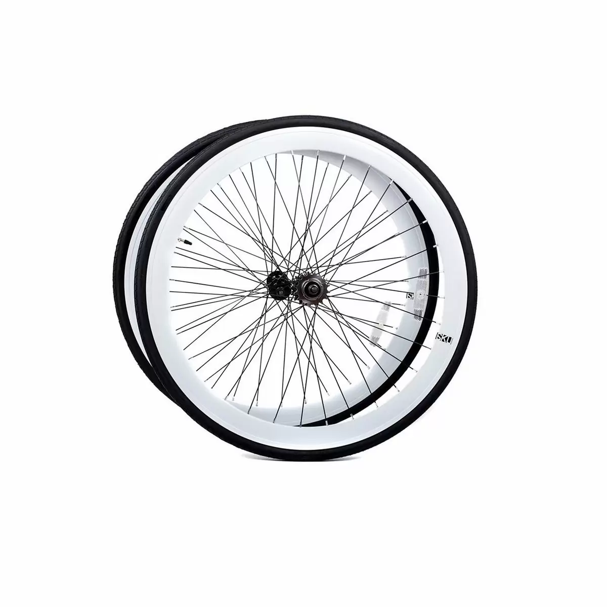 Wheelset 700c fixed gear track 30mm flip flop white - image