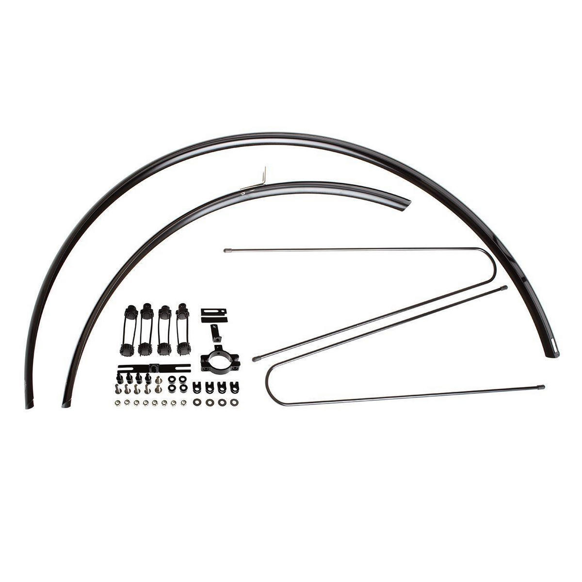 pair classic round fenders 30mm polished black
