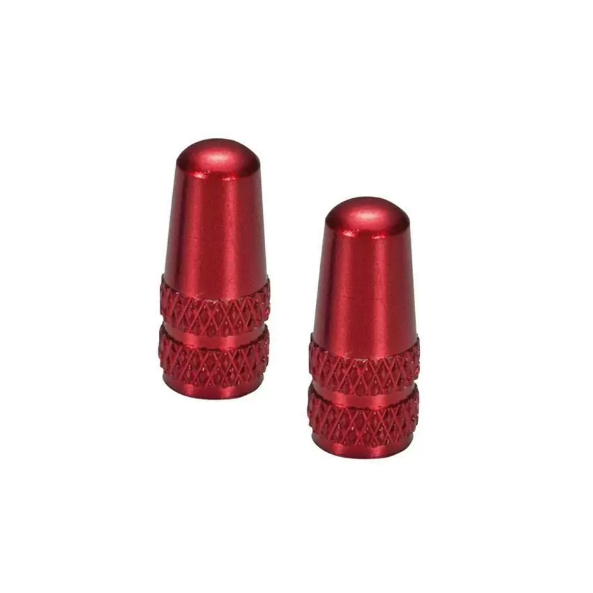 Paar Ventilkappen Presta-Legierung rote Farbe - image