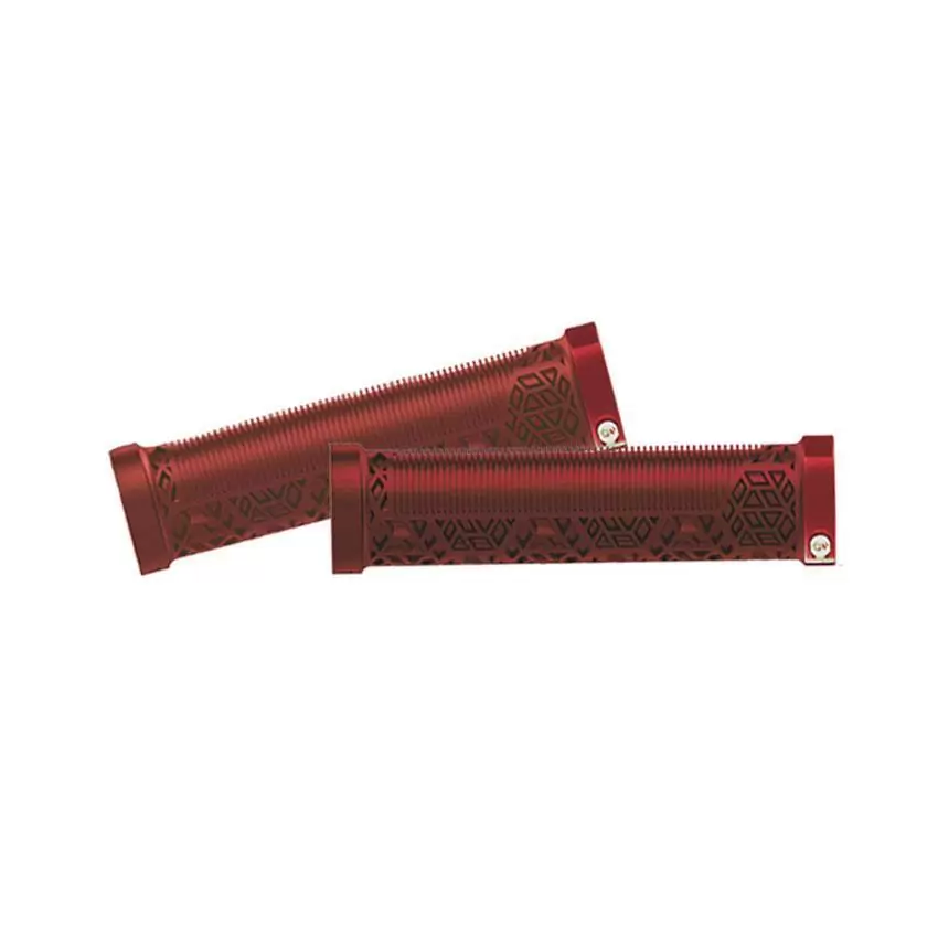 Paar Lenkergriffe Griff 130mm mit Verschlussring rot - image
