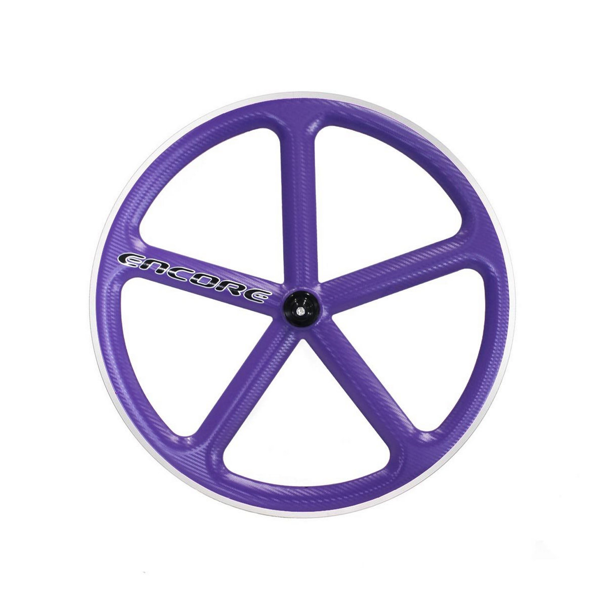 rear wheel 700c track 5 spokes carbon weave purple msw