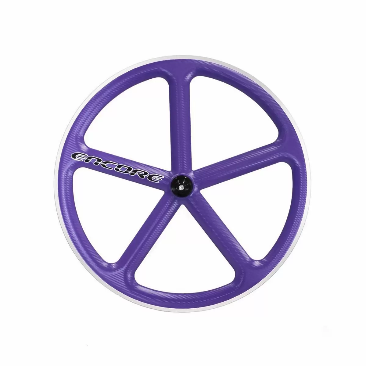 front wheel 700c track 5 spokes carbon weave purple msw - image