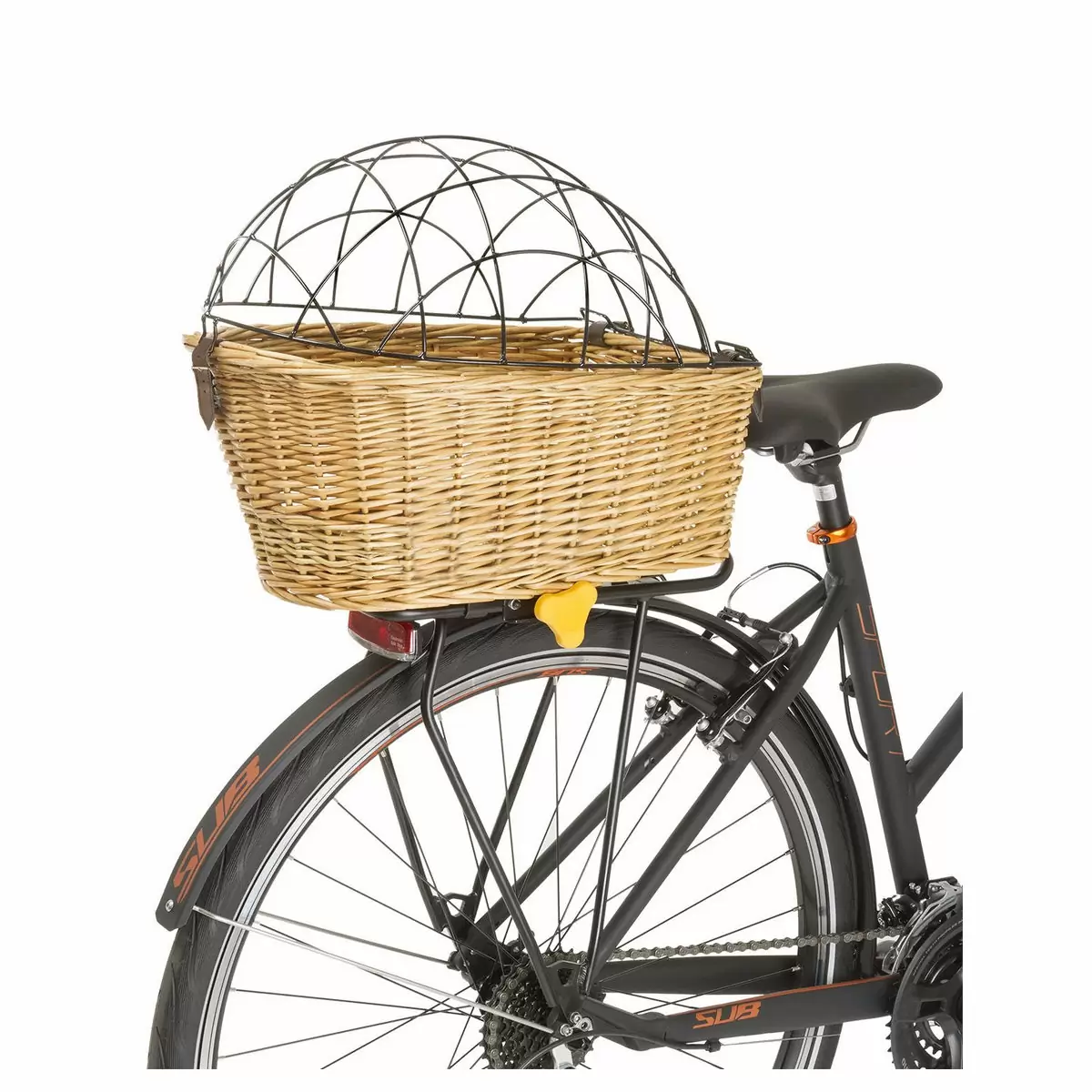 M-Wave Weidenkorb Fahrradkorb für Frontgepäckträger Fahrrad Korb groß mit  Deckel