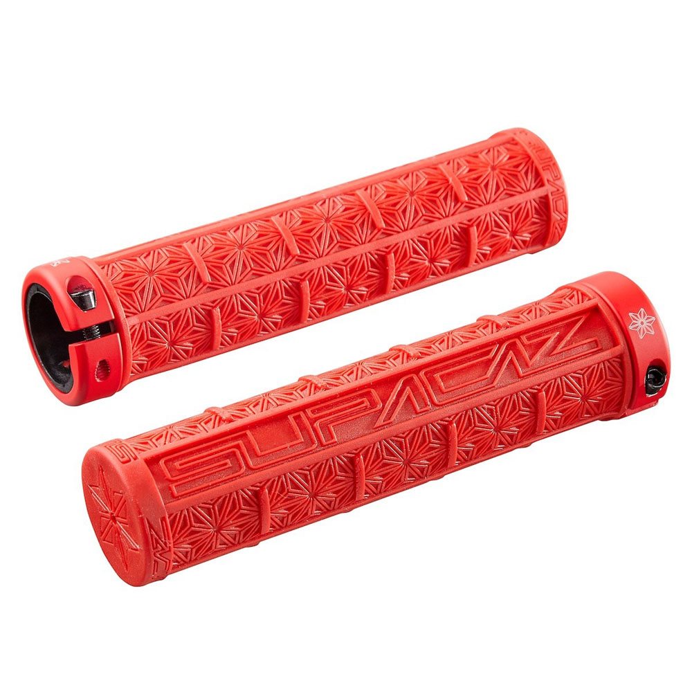 Grizips lock-on dual density rubber grips red