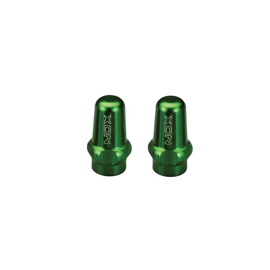 Pair presta valve cap CNC green