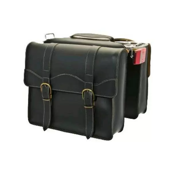 Bag rear in black leather - image