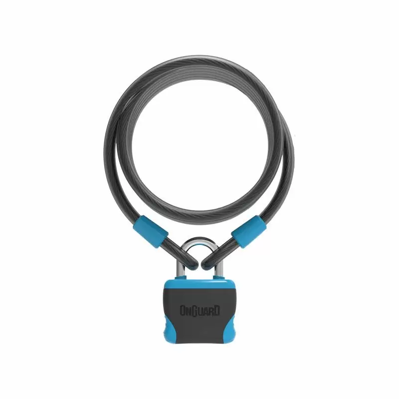cable padlock neon series 120mm light blue - image