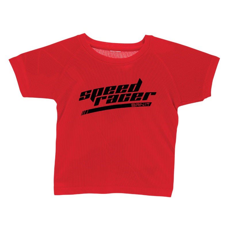 T-shirt de bebé speed racer vermelha tamanho único