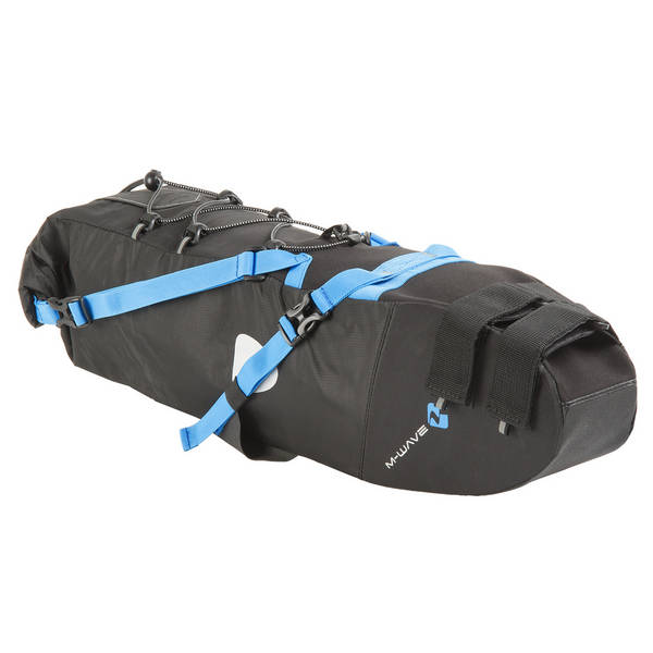 Saddle touring bag bike packing waterproof black / blue