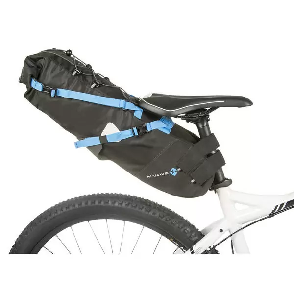 Sattel Tourentasche Bikepacking wasserdicht schwarz/blau #1