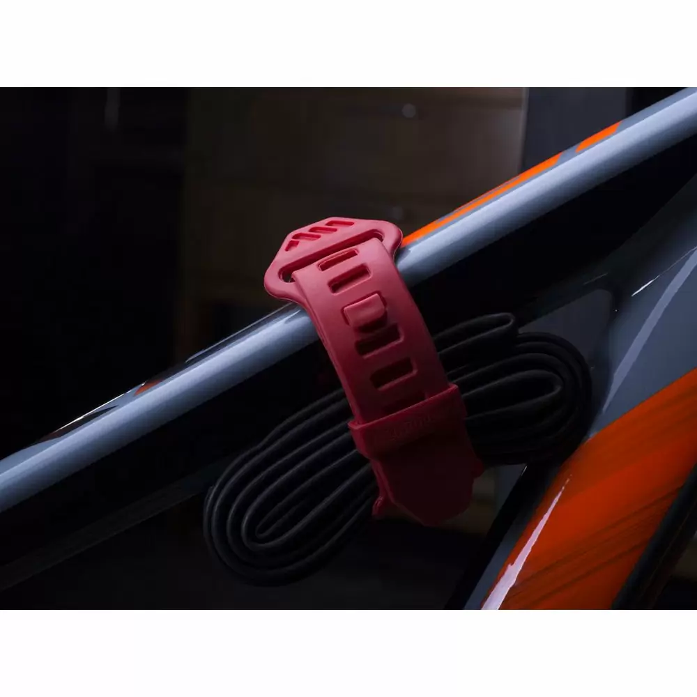 OS Strap fascia porta camera enduro da telaio in gomma rosso #3