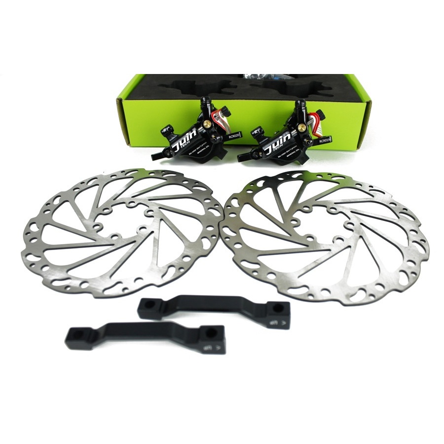Cable actuated hydraulic disc brakes set R1 Post Mount black