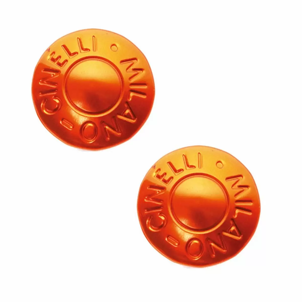 Pair anodized orange handlebar plugs - image
