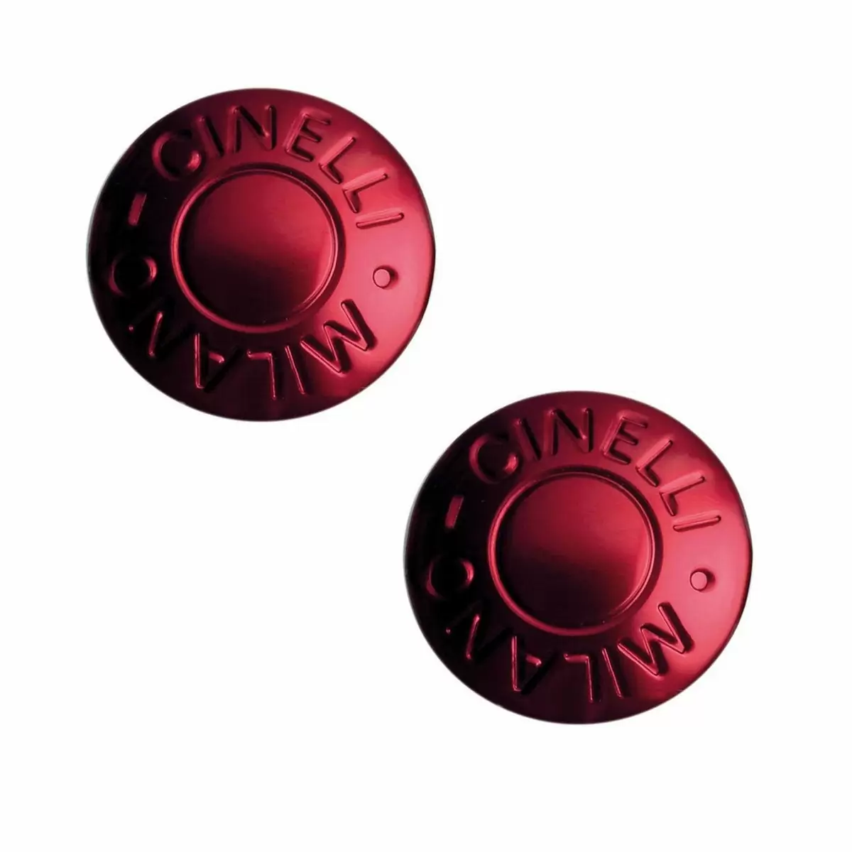 Pair anodized red handlebar plugs - image