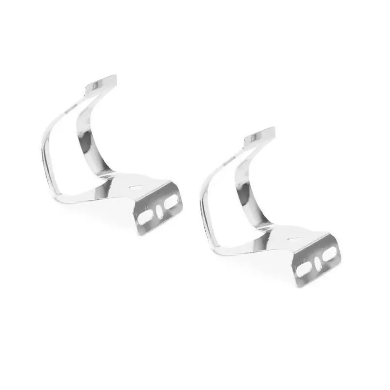 Pair toe clips steel chrome deep cage - image