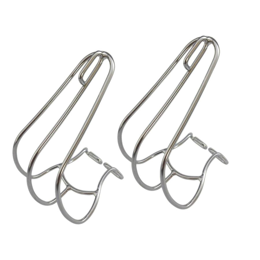 Pair toe clips inox steel chrome medium size with strap clamp
